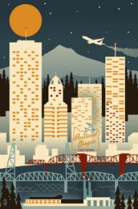 Portland Retro Skyline