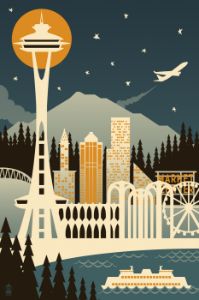 Seattle Retro Skyline