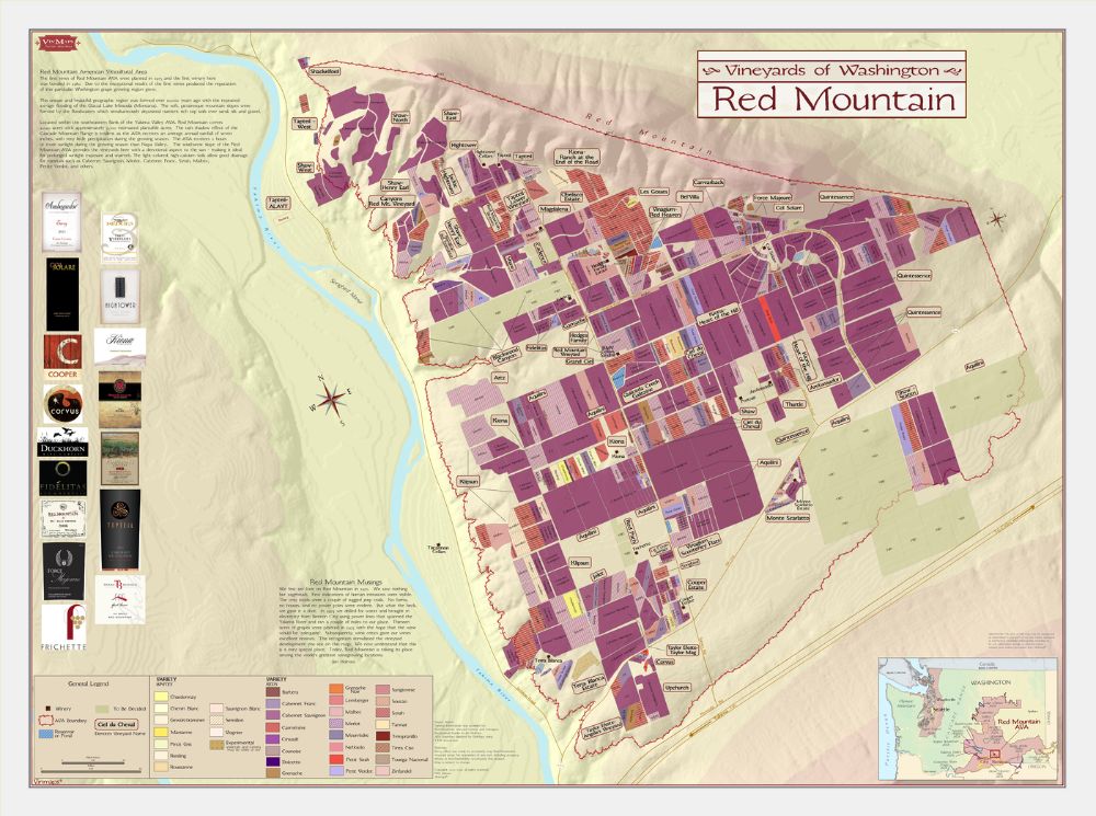 Vinmaps Vineyards of Washington - Red Mountain