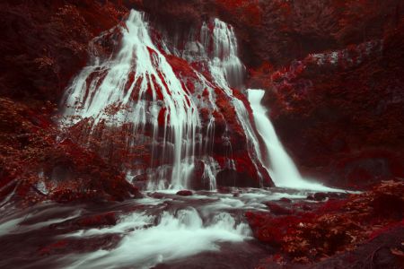 Red waterfall