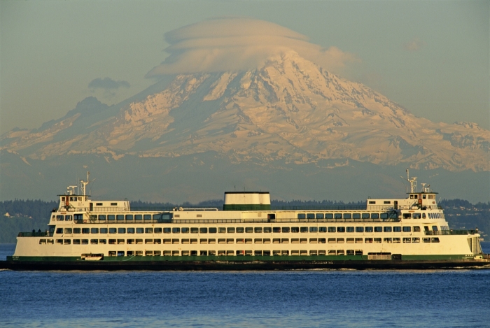 Mt Rainier with ferry