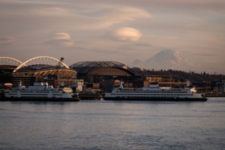 Mt Rainier and stadiums