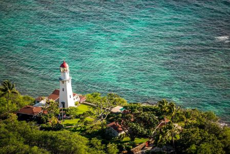 Diamond Head Lighthouse, Oahu, Hawaii, USA