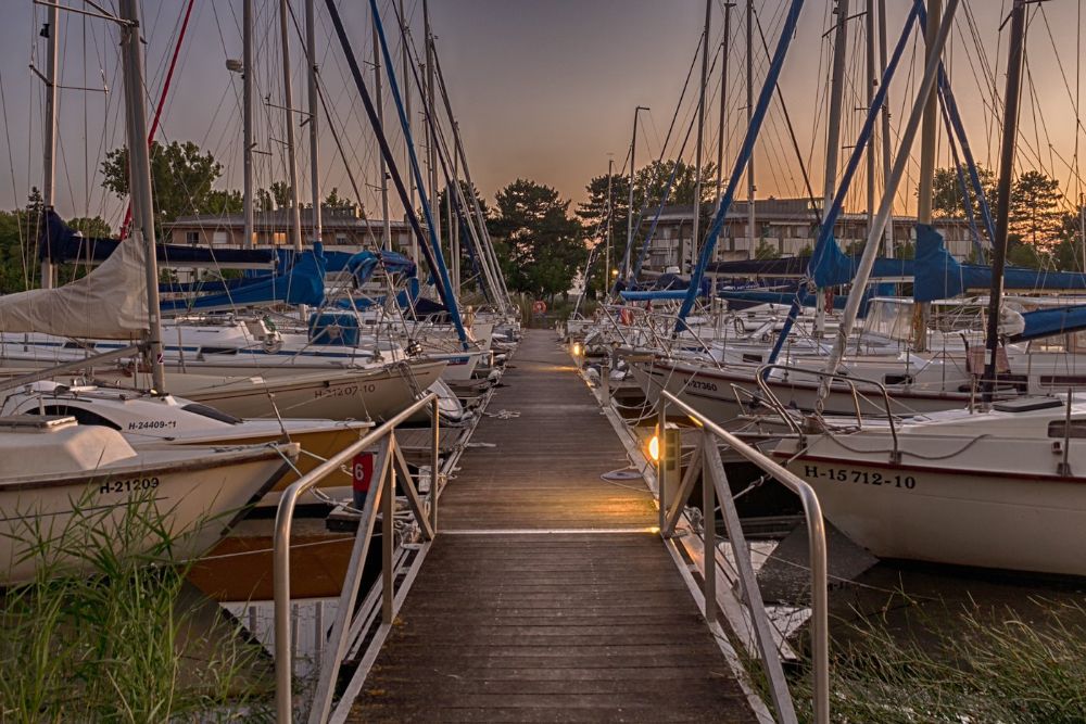 Boats Moored At Harbor