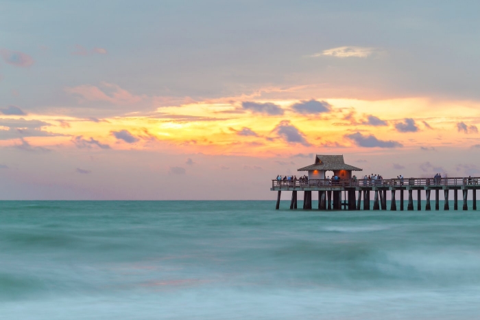 Pristine and idyllic beach at sunset, Florida, USA