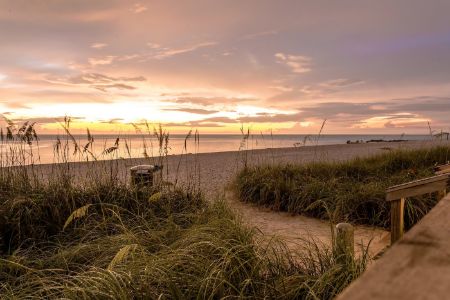 Sunset at beach, Naples, Florida, USA
