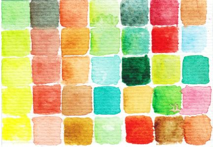 Watercolour squares on rough paper