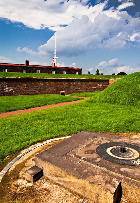 Summer storm clouds over Fort McHenry, Baltimore, Maryland