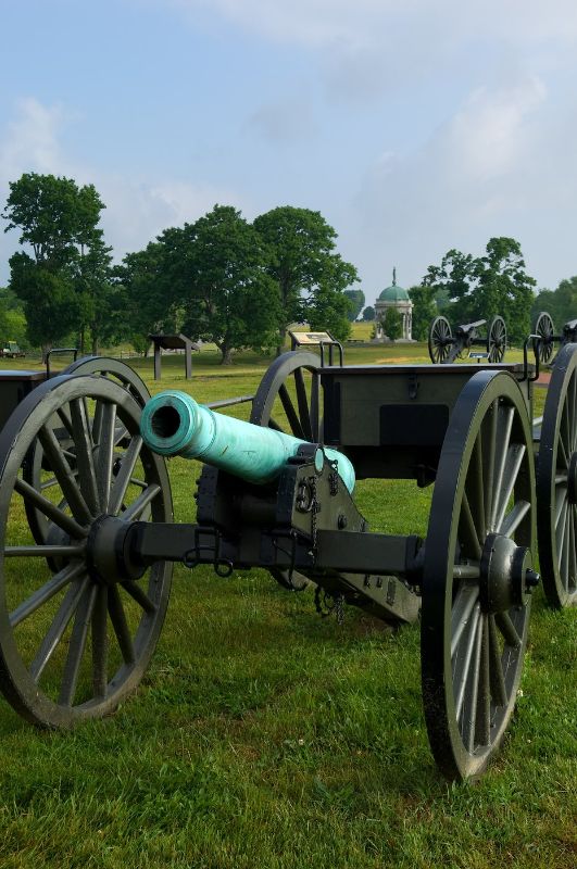 Cannon and Cassion on Civil War Battlefield