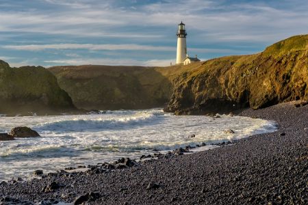 Yaquina Head Lighthouse at Pacific coast, built in 1873