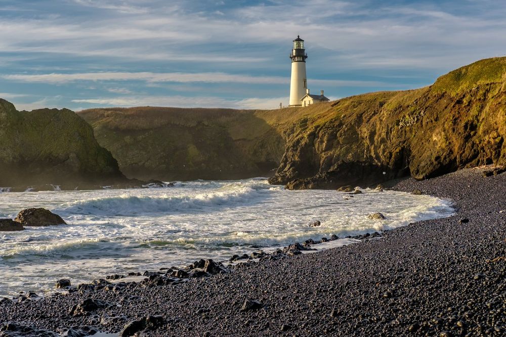 Yaquina Head Lighthouse at Pacific coast, built in 1873