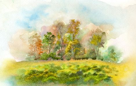 watercolor autumn landscape