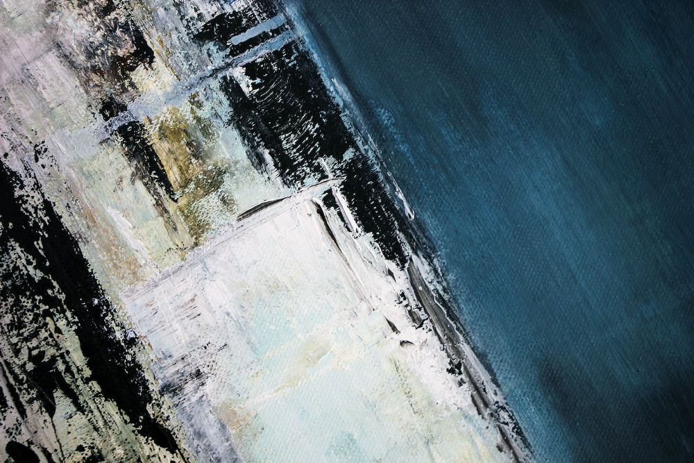 abstract blue oil painting