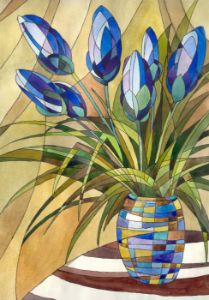 Abstract flowers in a vase