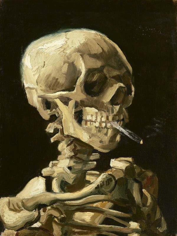 Vincent Skull With Burning Cigarette