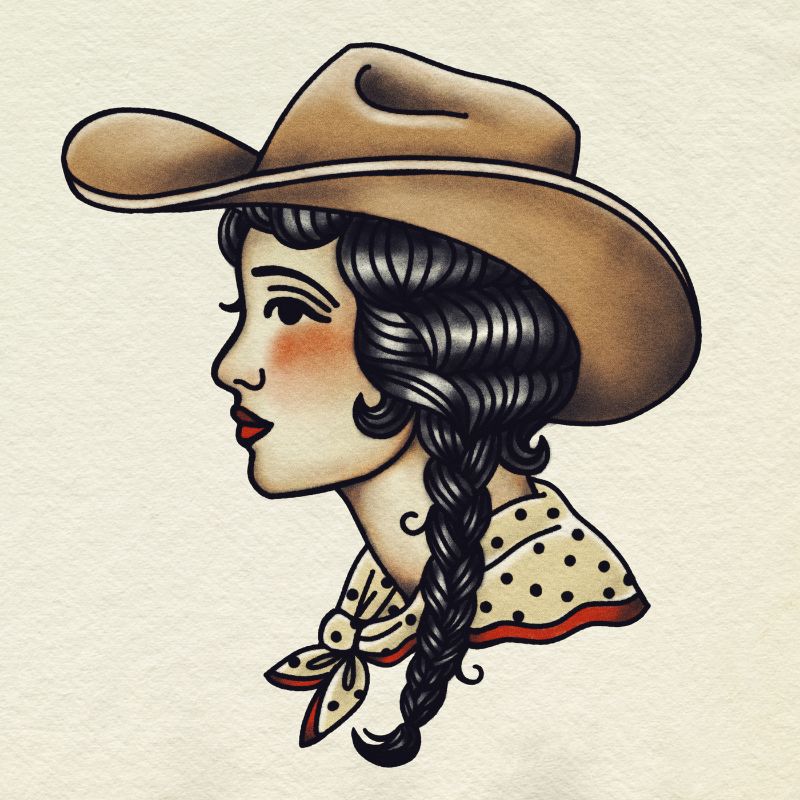 Traditional Tattoo Cowgirl II