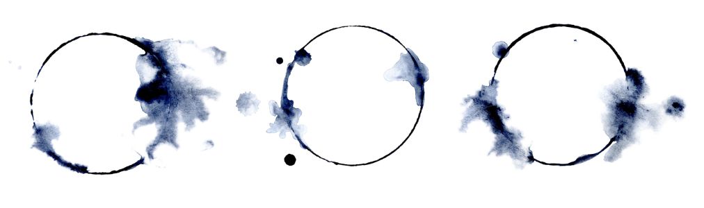 abstract illustration, set of round frames of paint splashes and