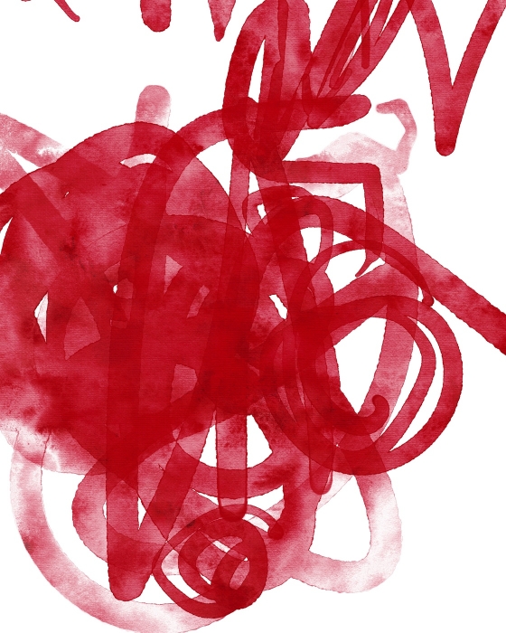 Hand Drawing Watercolor abstract art red color. Use for wall art