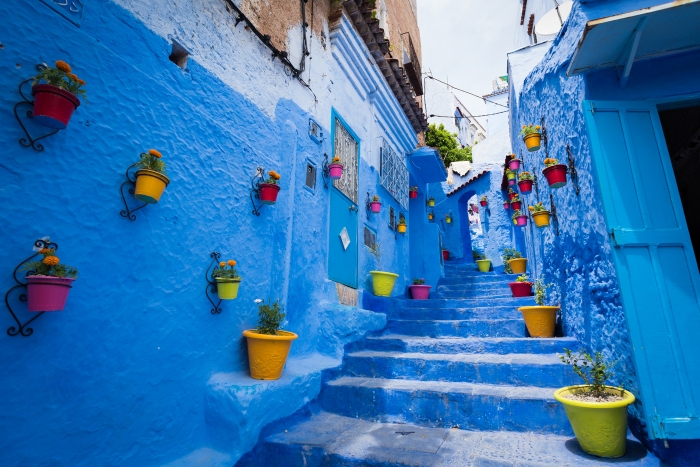 Alleyway in Chefchaouen, Morocco