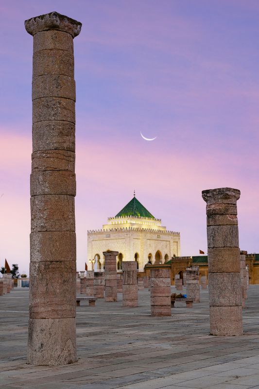 Mausoleum of Mohammed V at sunset, Rabat