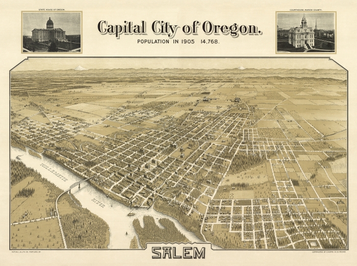 1905 Map of Salem Oregon
