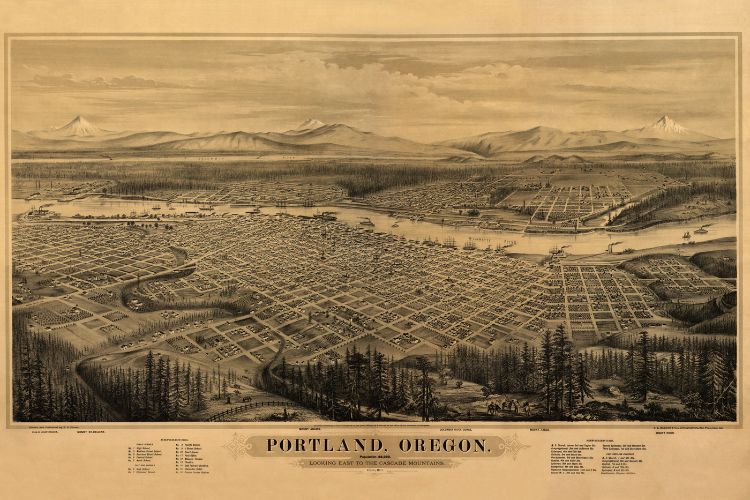 1879 Map of Portland Oregon