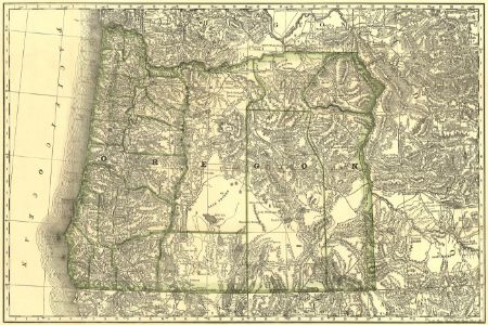 1876 Map of Oregon
