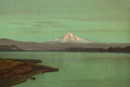 1901 Snow-Capped Mount Hood Columbia River Oregon