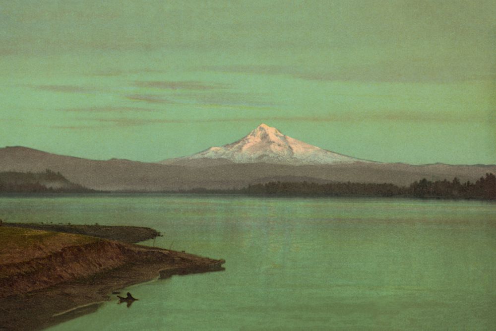 1901 Snow-Capped Mount Hood Columbia River Oregon