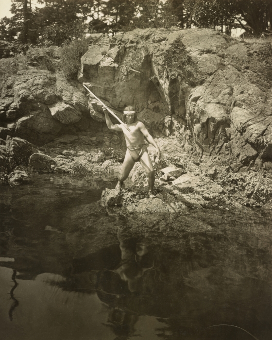 1924 Lummi Chief Spearing Salmon