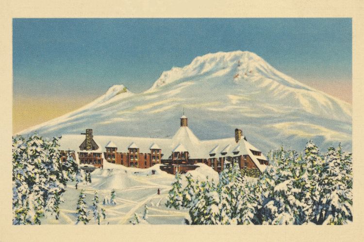1937 Timberline Lodge Winter Pos