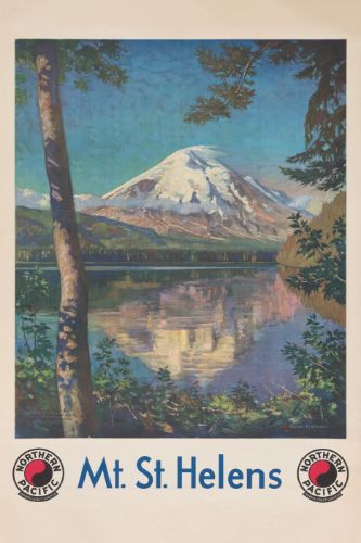 1920s Mt St. Helens Travel Poste