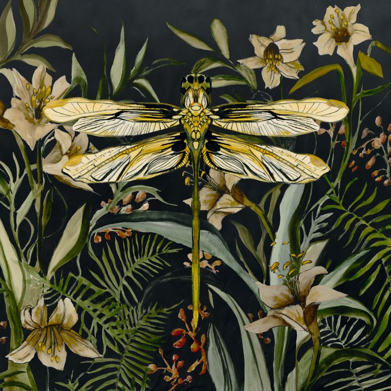 Dragonfly Botanical 27x27